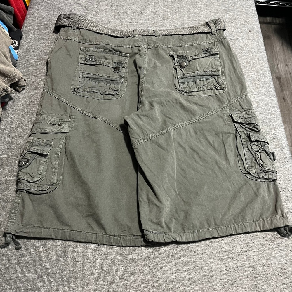 North 15 Black Label Mens Olive Green Cargo Shorts With Belt Size 40